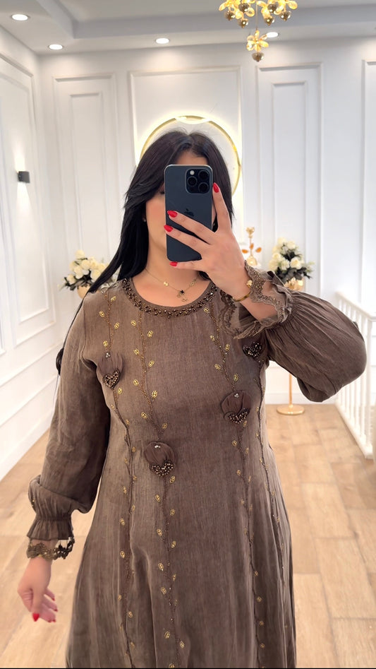 Robe cupra marron