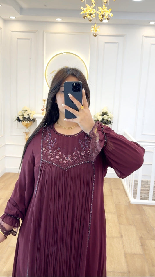 Robe tulle grenat